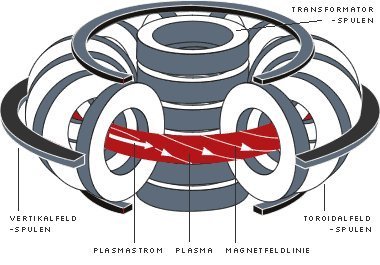 Das Spulensystem und Magnetfeld eines Tokamaks