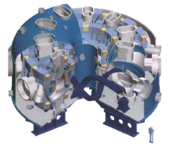 Computergrafik der japanischen Fusionsanlage "Large Helical Device"