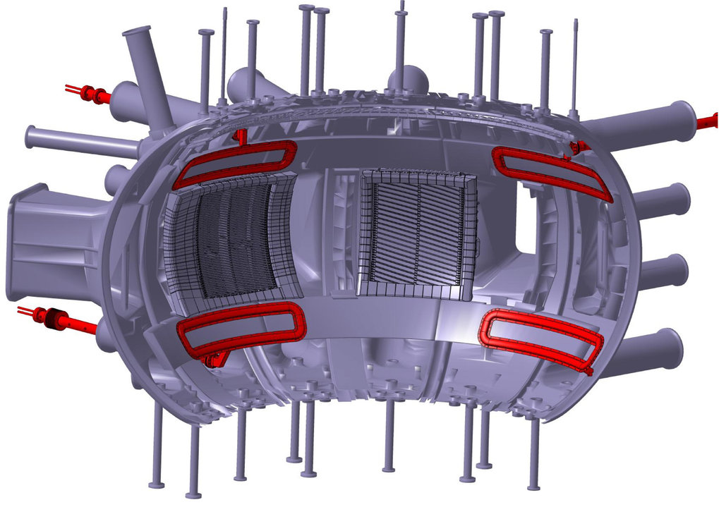 Conceptional design: the control coils mounted on the vessel wall of the ASDEX Upgrade fusion device