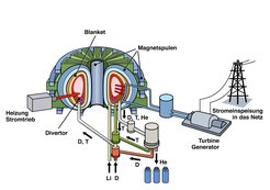 Aufbau eines Fusionskraftwerks vom Typ Tokamak