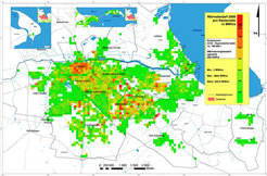 The energy model to be developed for the city of Oldenburg with IPP in overall charge is to represent the heat and power consumption – here the heat requirements of the city of Greifswald – and the energy expended in road traffic.