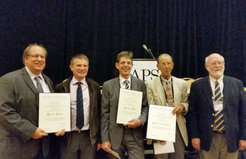Die Preisträger: Chris Hegna, Olivier Sauter, Hartmut Zohm/IPP, Robert La Haye und James Callen (von links nach rechts).