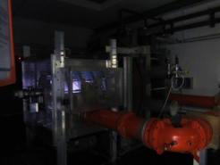 The IShTAR testbed during a plasma discharge