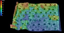 3D Digitalmikroskopie-Aufnahme einer Bruchoberfläche einer faserverstärkten Wolframprobe